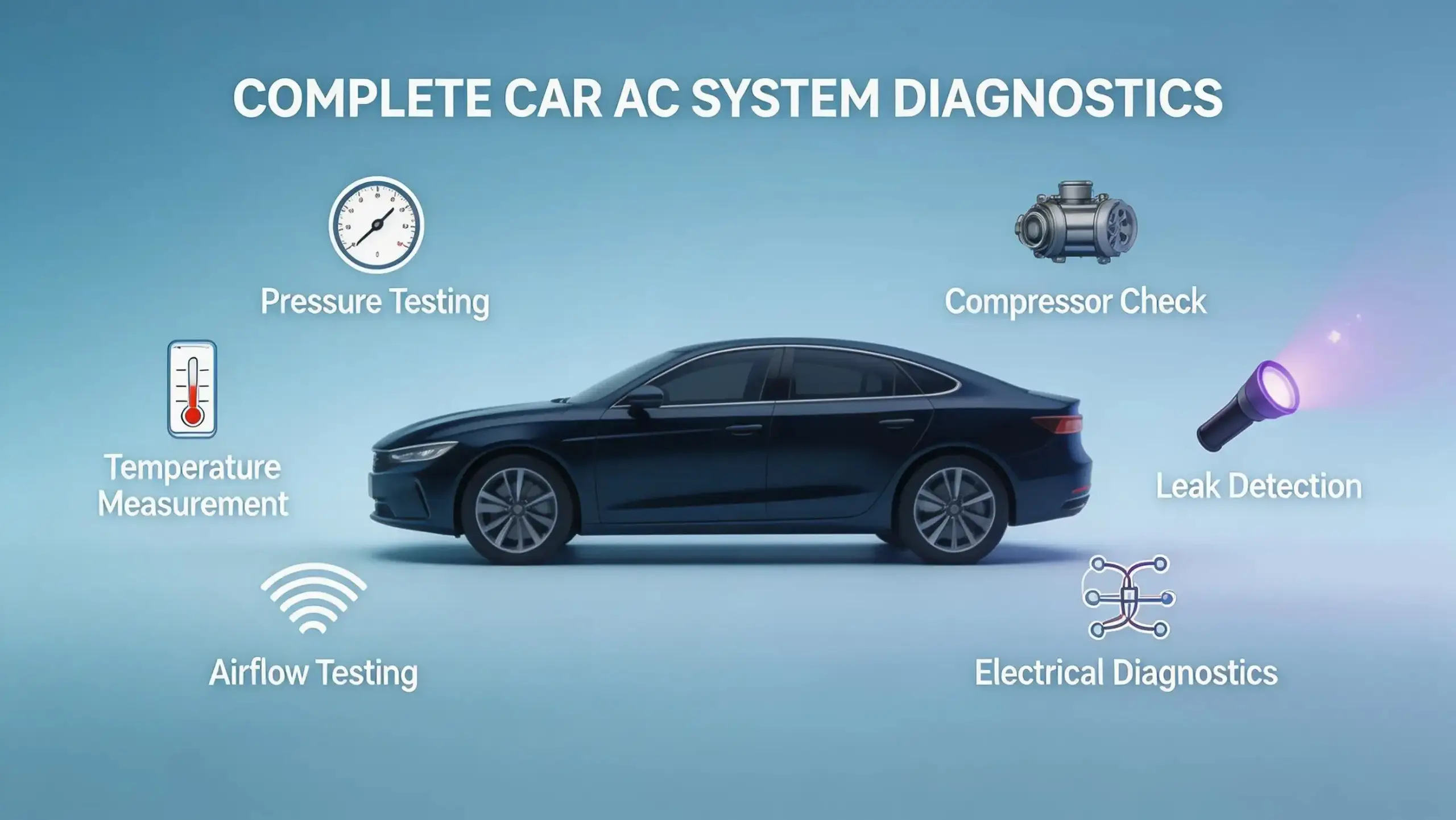 COMPLETE CAR AC SYSTEM DIAGNOSTICS for ac repair